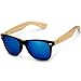 Navaris Lunettes de soleil UV400 - En bois pour hommes et femmes - Branches en bambou - Lunettes en bois avec étui - différentes couleurs