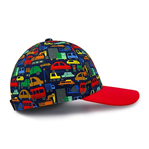 Image of Toddler Baseball Hat Boys Trucker Hat Adjustable Snapback Sun Hat Beach Hat for Boys 1-8 Years, Red, 4-6 Years