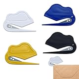 4 Pack Letter Opener Envelope Slitter,Mail Cutter with Safety Concealed Sharp Blade Neatly Opened Without Damage,Envelope Opener for Women,Men,Worker,Students,Home,Office,Postal for Package,Paper Cut