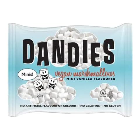 Dandies Vegan Vanilla Flavoured Mini Marshmallows - 200g | Vegetarian Friendly | Gluten Free Cover