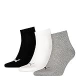 65% algodón PUMA Unisex Quarters Calcetines Deportivos 6er Pack - gris-blanco-negro / gris-blanco-negro, 35-38 (pack 6)