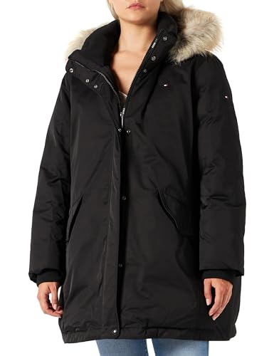 Tommy Hilfiger Damen CRV Sorona Padded Parka WW0WW37531 Parkas, Schwarz...