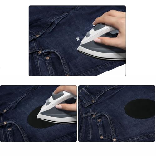 Miniatura 5 de Pack 12 Rodilleras Termoadhesivas Para Planchar 6 Azul Marino Y 6 Negras. Coderas Y Parches De Reparación Para Ropa Pantalones Chaquetas Y Jerseys 16 X 10 Cm