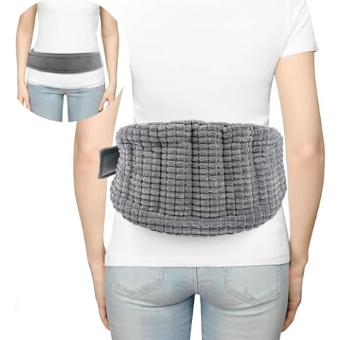Aroma Season Microwave Heat Pads for Back Pain Relief, Wheat Bags, Microwavable Heat Pad for Waist, Stomach, Lower Back, Heat Therapy, Cold Therapy, Gifts for Family, Friends (Grey) Cover