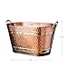 Kings County Tools Copper Metal Tub with Sturdy Brass Handles-33QT Heavy Duty Metal Basket for Indoor Firewood Storage, Outdoor Ice Bucket, Laundry Basket, Living Room Storage and Farmhouse Decor