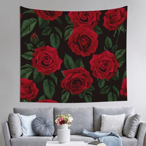 Tapisserie rose rouge fleurie pour infuser de la passion dans votre chambre