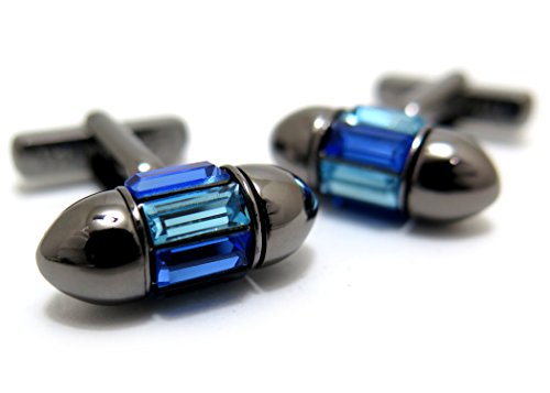 トンプソン(THOMPSON) クリスタルガラススピンカフス（ブルー）(カフスボタン/カフリンクス)