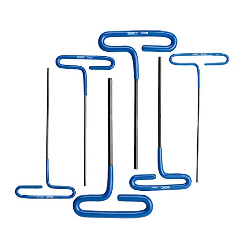 Mount 6Pcs Cushion Grip T-Handle Hex Key Set, Professional Allen Wrenches With 6In Long Shaft, Cr-V Steel, Portable Driver Tool Kit With Storage Pouch For Home Maintenance, Metric (Up To 6Mm) #TOP6