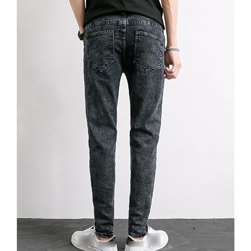 Men's Stretch Skinny Comfort Jeans Slim Fit Tapered Leg Jean Ripped Straight Leg Casual Denim Pants3