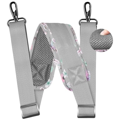 Image of ZINZ 79 inch Shoulder Strap, Extra-thick Fixed Cushion Pad and Dual Clasps Universal Replacement Strap with Metal Swivel Hooks for Laptop Bags, Luggage Bags, Camera, Crossbody(Butterfly)