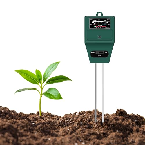 Image of Roots & Leaf Solar pH Meter for Soil Testing - New 3 in 1 Soil Moisture Sensor, Soil pH Meter for Agriculture & Solar Light Meter, Moisture Meter for Plants, Acidity Tester - Pack of 1