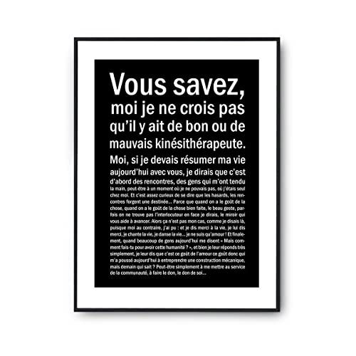 Poster Kinésithérapeute Humour pour décoration murale cabinet médical A3