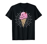 Ice Cream Cone Skull Cherry Aesthetic Dessert Lovers T-Shirt