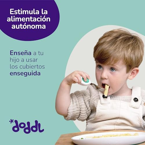 doddl 3-Piece Knife, Spoon and Fork Set - Learn to use Toddler Cutlery in Minutes, 1 Year Old & up, Baby-Led Weaning Supplies, Magenta