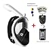180° Snorkel Mask View for Adults and Youth. Full Face Free Breathing Design.[Free Bonuses] Cell Phone Universal Waterproof Case (Dry Bag) and Anti-Fog Wipes (Kung Fu Penda, Small/Medium)