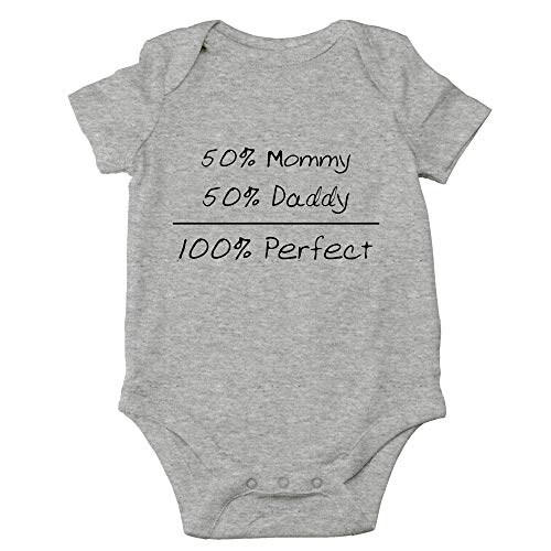 Image of Crazy Bros Tees 50% Mommy, 50% Daddy, 100% Baby Bodysuit Funny Cute Boy Girl Infant Outfit Adorable Romper