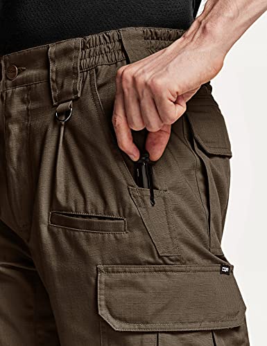 Cqr Men's Tactical Pants, Water Resistant Ripstop Cargo Pants, Lightweight Edc Hiking Work Pants, Outdoor Apparel, Duratex Ripstop Tundra, 40W X 32L #TOP5