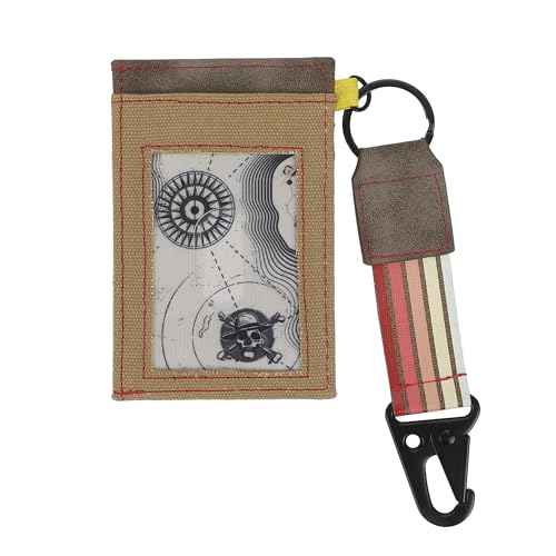 One Piece Live Action Straw Hat Pirates Kanji Logo Brown 4" ID Card Wallet4