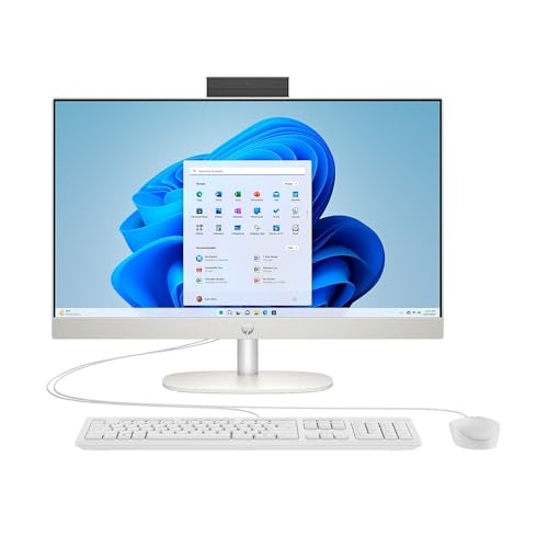 HP 24-cr0026 23.8-inch All-in-One Desktop Computer, Intel Core i3-N300, 8GB Memory, 256GB SSD (9W2H5AA#ABA)