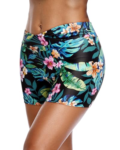 Image of Yonique Womens Swim Shorts Bathing Suits Bottoms Swimsuit Bottoms(Available in Plus)