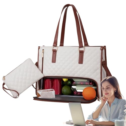 Genérico De Mano 2 En 1 Para El Almuerzo - Bolsas De Almuerzo Para Mujer, Para Portátil Con Compartimento Para El Almuerzo, Gran Capacidad Para Un Lonchera, Ideal Para El Trabajo Y Los Viajes