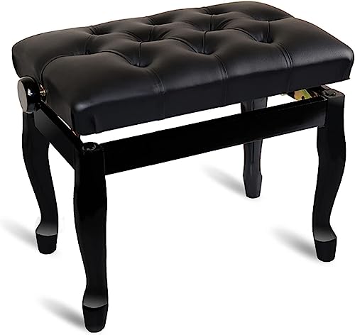 SXSHEYS Taburete de Piano para Banquete Familiar, tocador, Banco de Madera Acolchado de Cuero, taburetes para Teclado, Altura Ajustable de 10 cm, 56 x 36 47-57 cm, Adecuado para Patas Curvas.