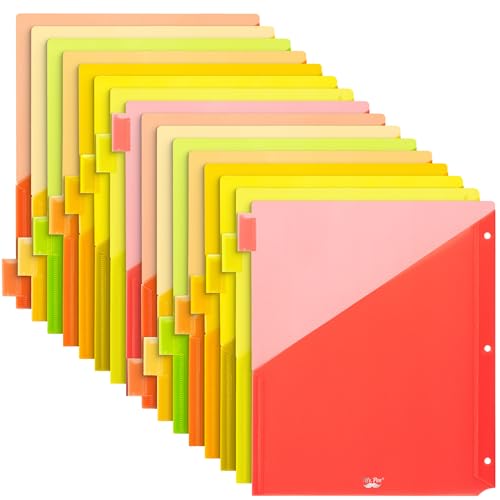 Mr. Pen- Binder Dividers with Pockets and Tabs, 2 Sets, 8 Pack/Set, Colorful, 3 Ring Binder Dividers with Tabs and Pockets on Both Sides