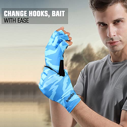 Tagvo Fishing Gloves, Spf Upf 50+ Uv Sun Protection Fingerless Fly Fishing For Men Women, Lycra Breathable Non-Slip Silicone Microfiber Leather Fabric For Rowing, Kayaking, Paddling #TOP3