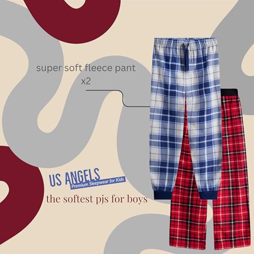 Image of US Angels Pajamas Set for Boys, 4-Piece Set, Short Sleeve Shirt with Pajama Shorts