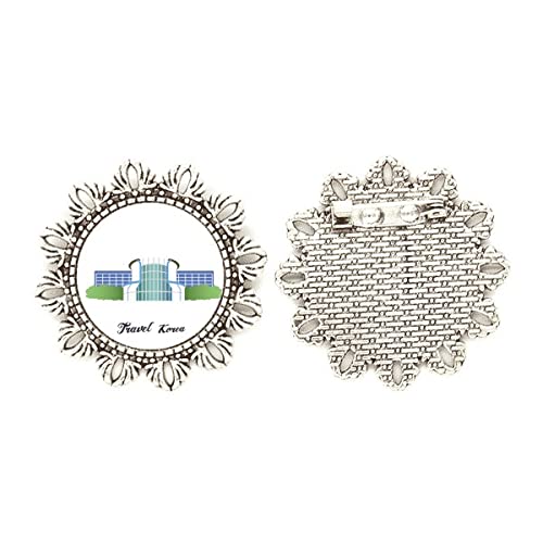 Corea Gwacheon Science Museum broche de plata con diseño de flor tamaño medium