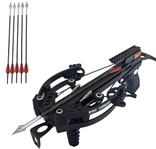 125lbs Draw WT-Mini Striker Pistol Crossbow with 5 Hunting Bolt Pack - Mini Crossbow for Fishing and Hunting Up to 300 fps Target Practice