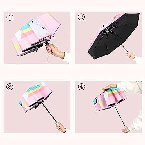 Hannstar Kids Folding Umbrella, Strong And Portable - Wind Resistant, Anti-Uv Compact Durable Umbrella, Auto Open/Close, Lightweight Backpack Cute Umbrella For Girls & Boys thumb #4