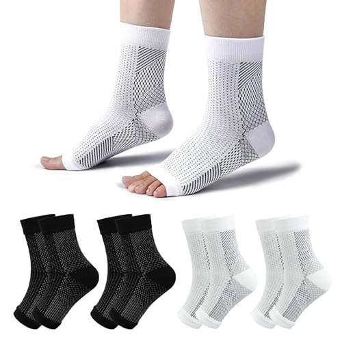 Roinaid 4 Paar Orthopädische Kompressionssocken Orthopädische Strümpfe Ideal für Sport, Laufen und Alltag, Orthopädische Socken für Herren Und Damen Linderung von Fersensporn und Plantarfasziitis
