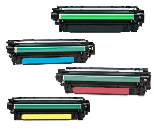 4X Premium Eurotone Toner Set remanufactured para HP Color Laserjet CP3525 CM3530 - CP 3525 CM 3530  Alternative remanufactured para HP CE250A CE250X CE251A CE252A CE253A & 504A