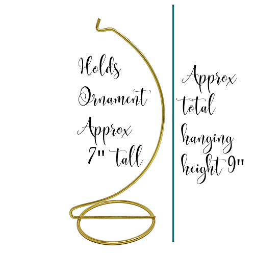 Gold Ornament Stands - Set Of 6 Brass Metal Christmas Ornament Hangers - 9-Inch Stand - Terrarium Display #TOP3