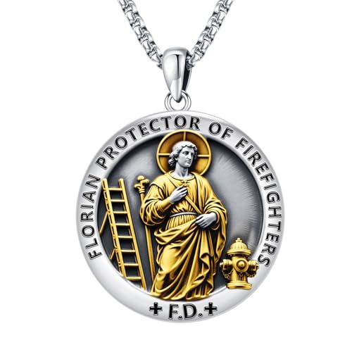 Pendentif de protection religieuse catholique et collier chrétien Saint Joseph homme
