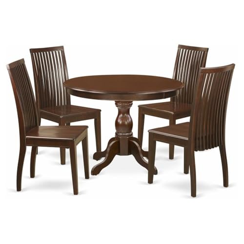 East West Furniture HBIP5-MAH-W 5 Piece Kitchen Table &