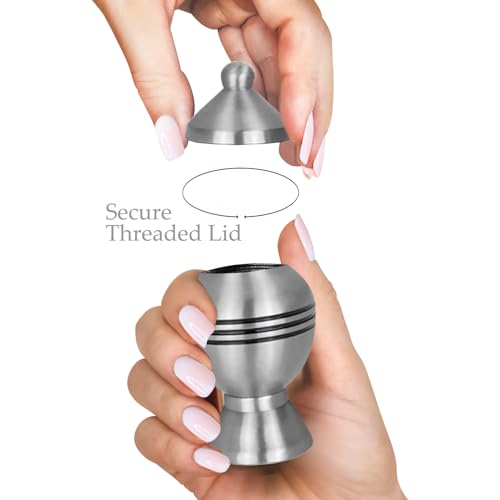Image of Trupoint Memorials Cremation Urns for Human Ashes, Funeral Memorial Urn for Male and Female, Decorative Burial Metal Urn Collection for Adult Men & Women - Silver Chalice, 1 Keepsake