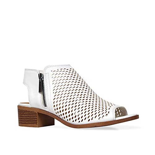 Tracy Booties For Women Peep Toe Low Block Heel Perforated