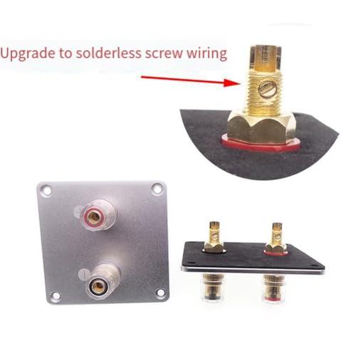 Ocnvlia Terminal de Altavoz de Audio de 2 bits, Borne de Cobre Cuadrado, Caja de Altavoz, Placa de Terminales de Cableado de 80 X 80 mm, Accesorios. - imagen 2