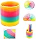 Damaiyyy Rainbow Spiral Springs Spielzeug Spirale 4 Stück Kinderspielzeug Spirale Treppenläufer Sprungfeder Spielzeug Treppenläufer Spirale Regenbogen Spirale für Kinderpartys,Geschenke,Partypacks