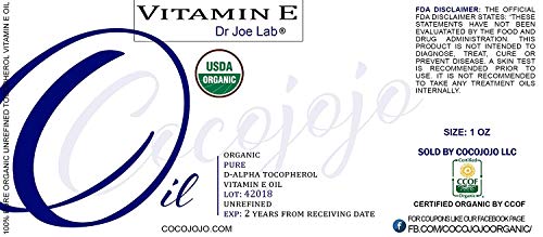 Organic Vitamin E Oil Usda Certified Organic Tocopherol Vitamin E 100% Natural 43000 Iu 1 Oz & Dropper For Skin Face Hair Nails Body Eyelashes Care Hydrate Rejuvenate Moisturizer Antioxidant #TOP7