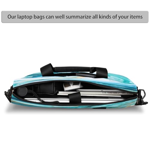Funda para laptop con estampado de mármol líquido turquesa miniatura 3