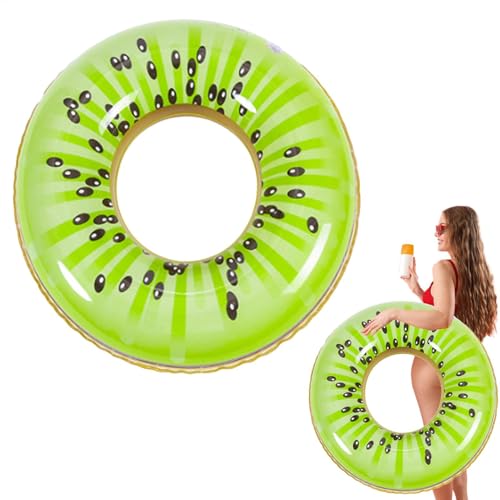 Teksome Flotador de piscina de , anillos de natación de frutas, balsa de tubo de natación de kiwi de sandía y naranja – Divertido flotador de anillo de piscina grande divertido portátil para