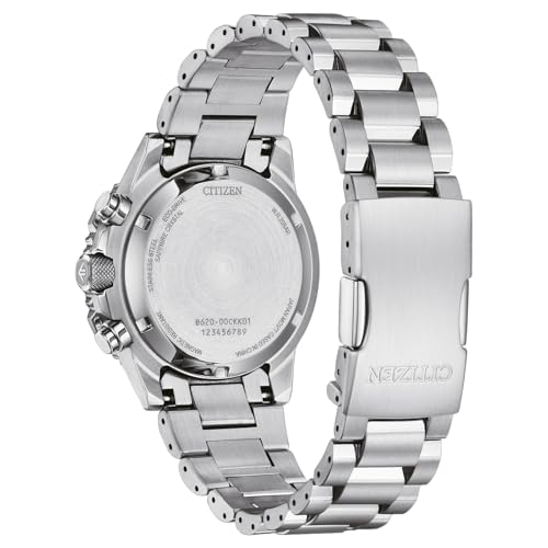 Image of Citizen CA4660-61A Chronograph Eco-Drive Men's Watch - Stainless Steel Case & Band, Sapphire Crystal,White Dial