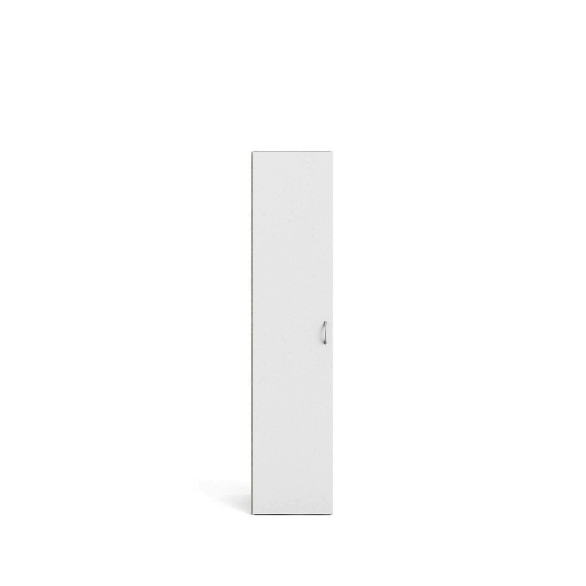 Dmora - Armadio multiuso 1 anta Odette, Mobile multifunzionale, Mobiletto scarpiera, Guardaroba porta scarpe, 39x41 h175 cm, Bianco