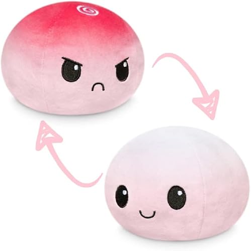 TeeTurtle - La bola de peluche reversible original - Rosa - Bonitos animales de peluche sensoriales que muestran tu estado de ánimo Negro + bola gris