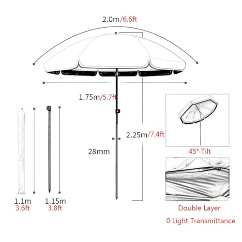 Sombrillas portátiles para jardín e inclinables con protección UV50+ 7