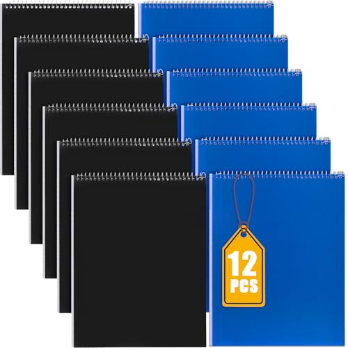 Faccito 12 Pack Top Steno Spiral Notebooks (11 x 8.5, 100 sheets each)