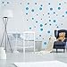 Adesivo Parete 58pezzi POIS PALLA CERCHIO wall stickers Bambini Adesivi Murali Decorazione Murale muro Soggiorno Arredo Camera da letto Cucina (Cerchio, Celeste)